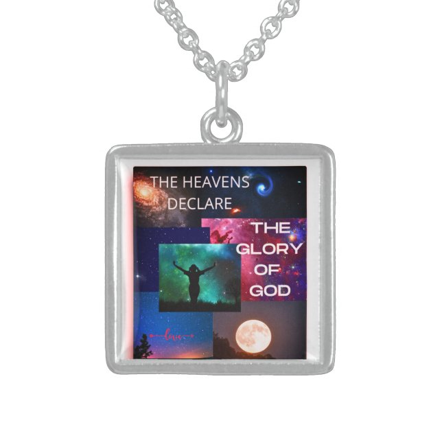 "Heaven's Declare Glory of God" Square Necklace (Front)