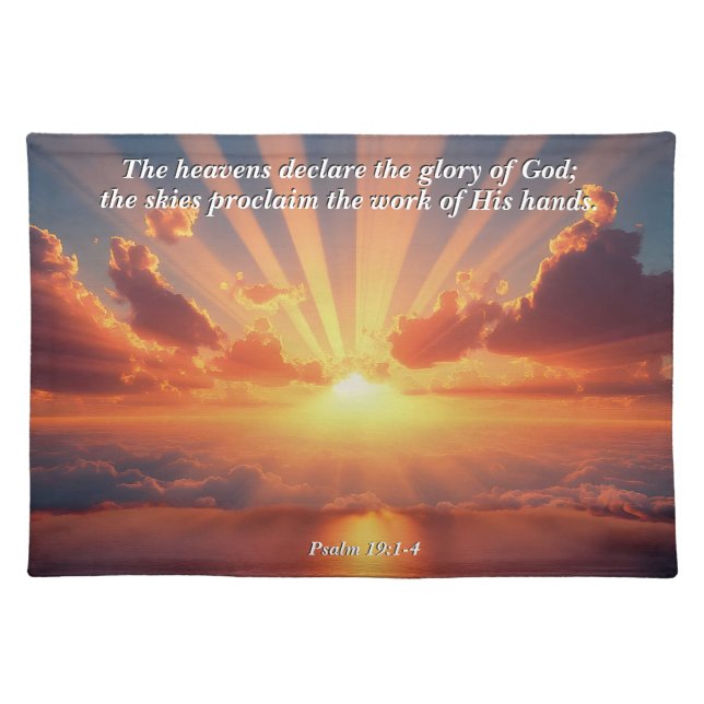 Heavens Declare the Glory: God & Creation Verse Cloth Placemat (Front)