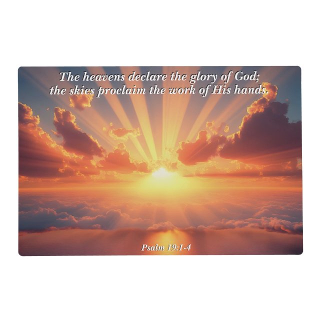 Heavens Declare the Glory: God & Creation Verse Placemat (Front)