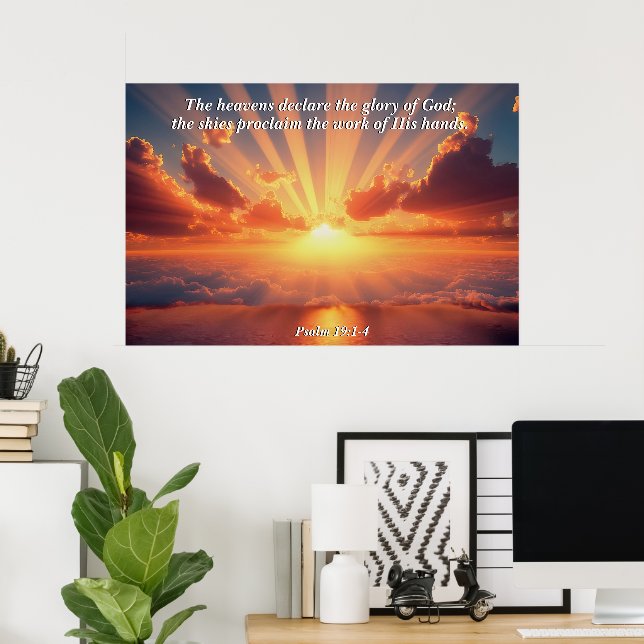 Heavens Declare the Glory: God & Creation Verse Poster (Home Office)