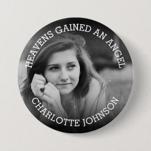 Heavens Gained An Angel   Photo Tribute Button