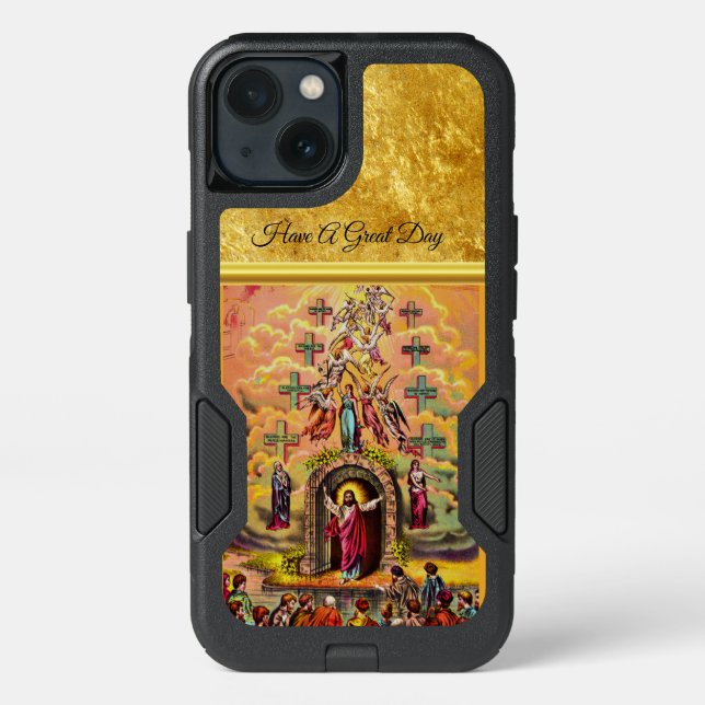Heaven's gate Jesus embraced by angels Otterbox iPhone Case (Back)