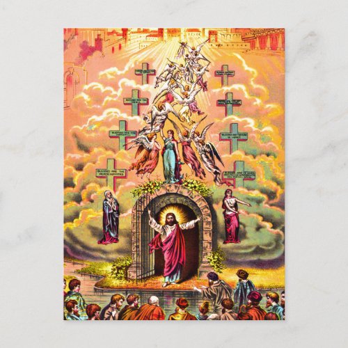Heavens gate Jesus embraced by angels Postcard