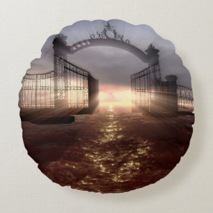Heavens Gate Round Pillow