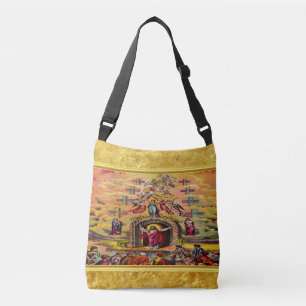 Heaven's Gate with a gold foil texture and Jesus Crossbody Bag