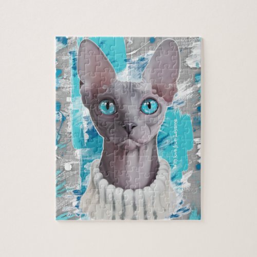 Heavens in the eyes Sphynx cat Jigsaw Puzzle