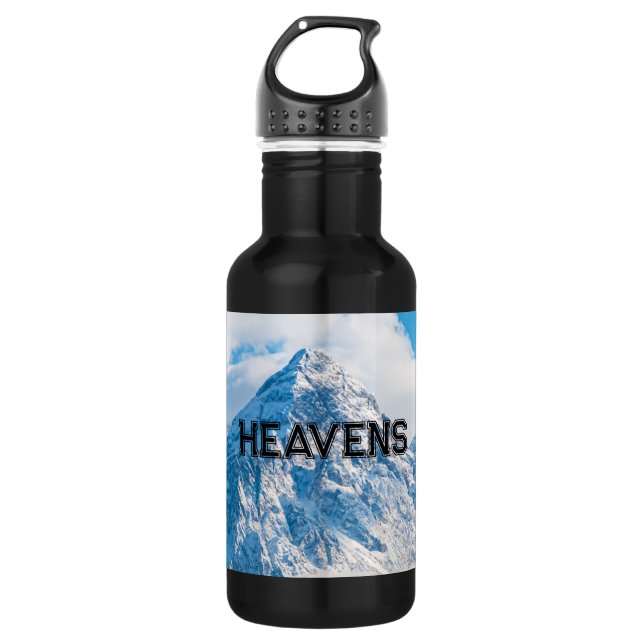 Heavens Text Name Sky Blue Image Water Bottle (Front)