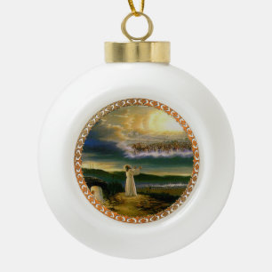 Heavens Welcoming Embrace Jesus at Dusk Ceramic Ball Christmas Ornament
