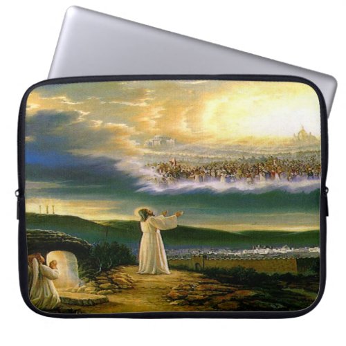 Heavens Welcoming Embrace Jesus at Dusk Laptop Sleeve