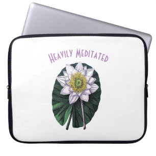 Heavily Meditated Funny Lotus Laptop Sleeve