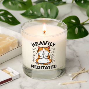 Heavily Meditated Funny Yoga  Scented Candle