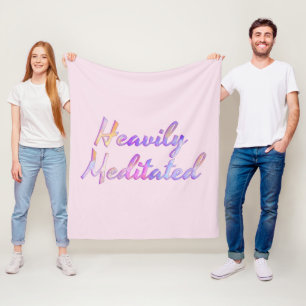 Heavily Meditated Pink Mauve Aqua Blue Fleece Blanket