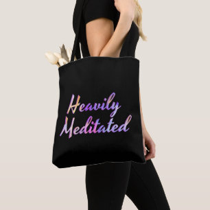 Heavily Meditated Pink Mauve Aqua Blue Tote Bag