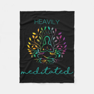 Heavily Meditated Yoga Meditation Fleece Blanket
