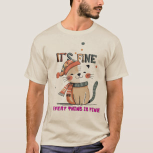 Heavy and soft T-shirt with an adorable cat design