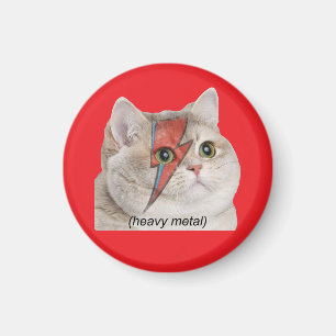 Heavy Breathing Cat Meme Heavy Metal Rocker Magnet