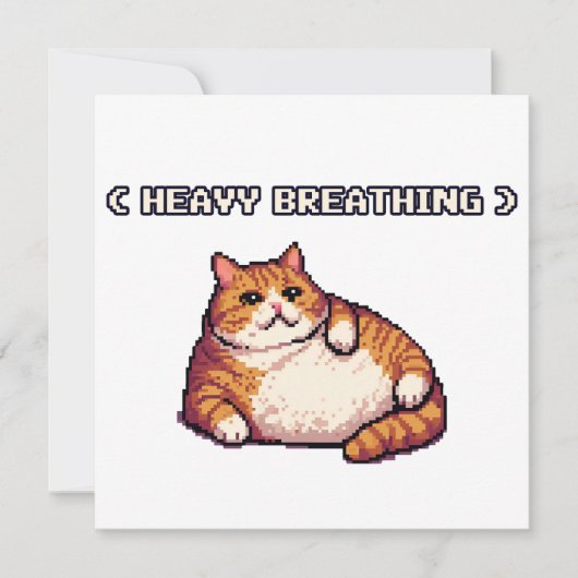 Heavy breathing fat cat meme pixel art (Front)
