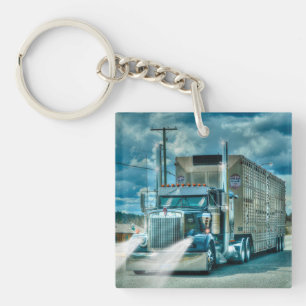 Heavy Cattle Truck Art for Lorry Drivers Keychain