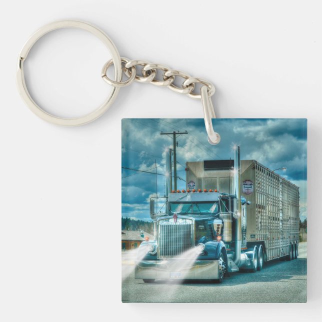 Heavy Cattle Truck Art for Lorry Drivers Keychain (Front)