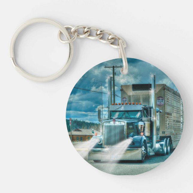 Heavy Cattle Truck Art for Lorry Drivers Keychain (Front)