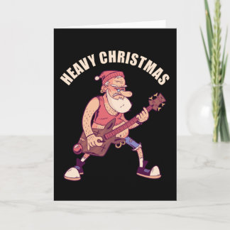Heavy Christmas Rock Santa Card
