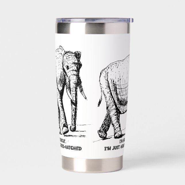 Heavy Cross-Hatched Elephant Insulated Tumbler (Left)