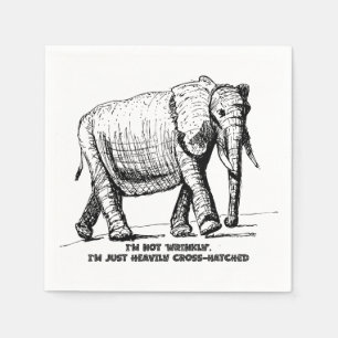 Heavy Cross-Hatched Elephant Napkins