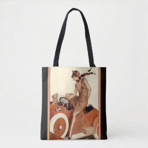 Heavy Duty Art Deco Flapper Tote Bag