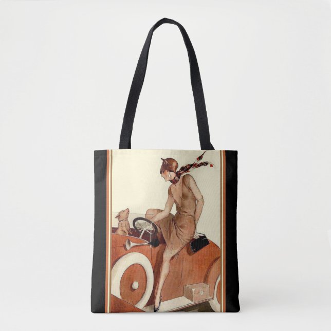 Heavy Duty Art Deco Flapper Tote Bag (Front)