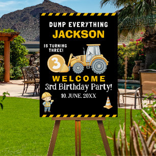 "Heavy-Duty Birthday 3 Fun! Construction Party  Foam Board