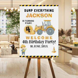 "Heavy-Duty Birthday 4 Fun! Construction Party  Foam Board