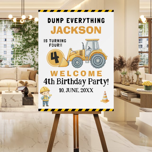 "Heavy-Duty Birthday 4 Fun! Construction Party  Foam Board (Creator Uploaded)