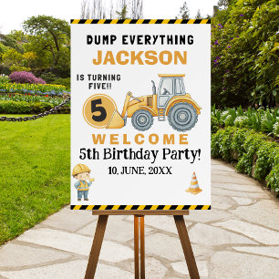 "Heavy-Duty Birthday 5 Fun! Construction Party  Foam Board