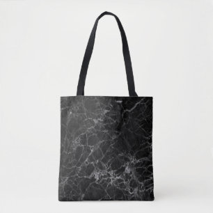 Heavy Duty Black Marble Design Tote Bag