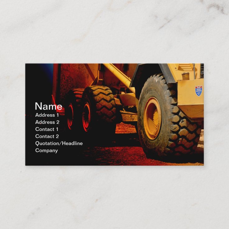 heavy duty construction equipment business card | Zazzle