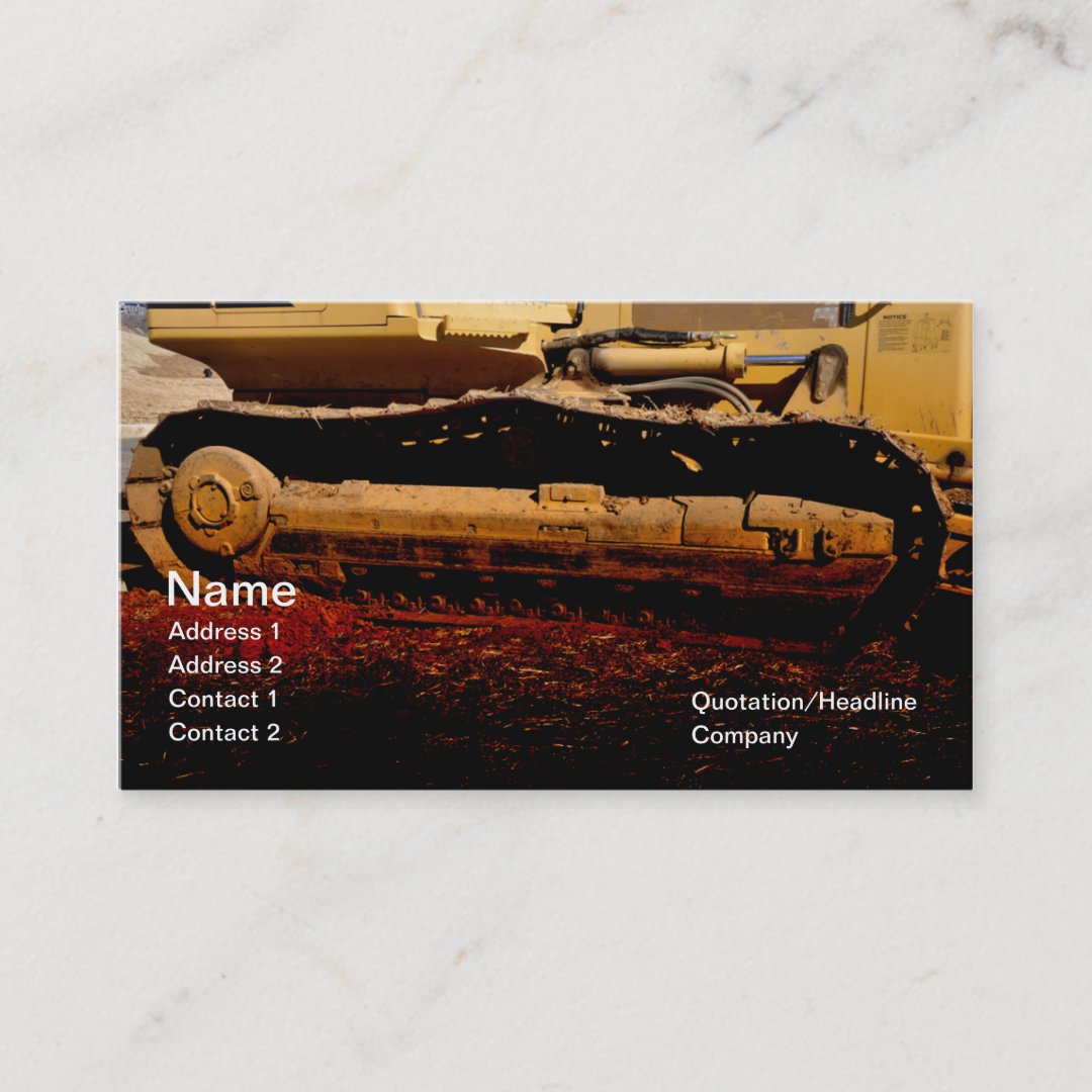 heavy duty construction equipment business card | Zazzle