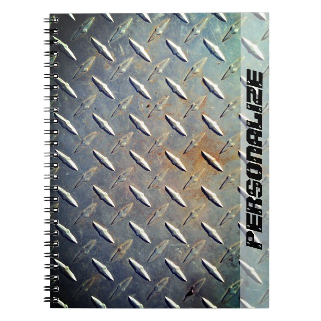 Heavy Duty Diamond Plate Steel Custom Graphic Notebook (Front)