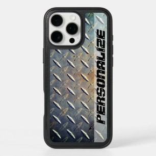 Heavy Duty Diamond Plate Steel Custom Graphic iPhone 16 Pro Max Case