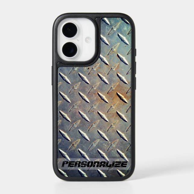 Heavy Duty Diamond Plate Steel Custom Graphic Otterbox iPhone Case (Back)