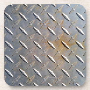 Heavy Duty Diamond Plate Steel Graphic Drink Coaster