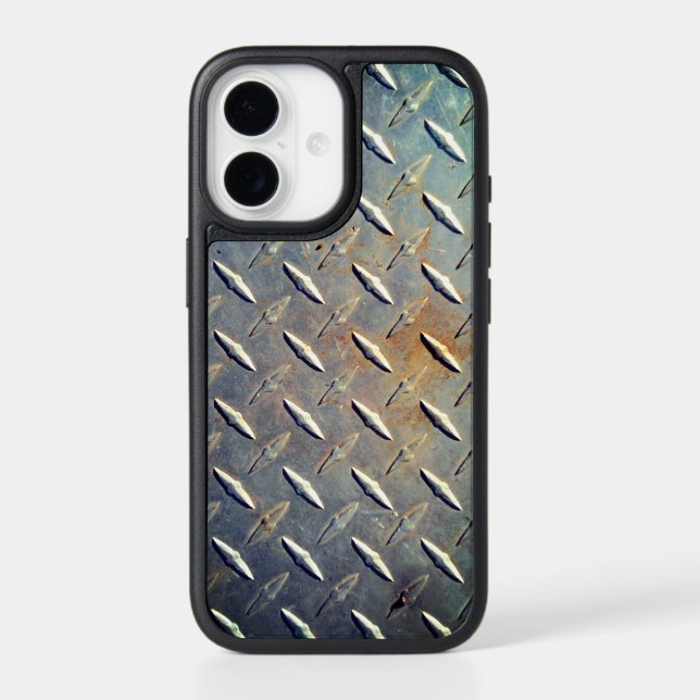 Heavy Duty Diamond Plate Steel Graphic Otterbox iPhone Case (Back)