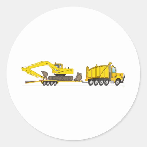 Heavy Duty Dump Truck Crane Classic Round Sticker