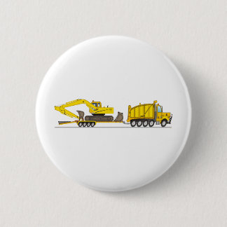 Heavy Duty Dump Truck Crane Pinback Button