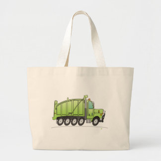 Heavy Duty Dump Truck Green Large Tote Bag