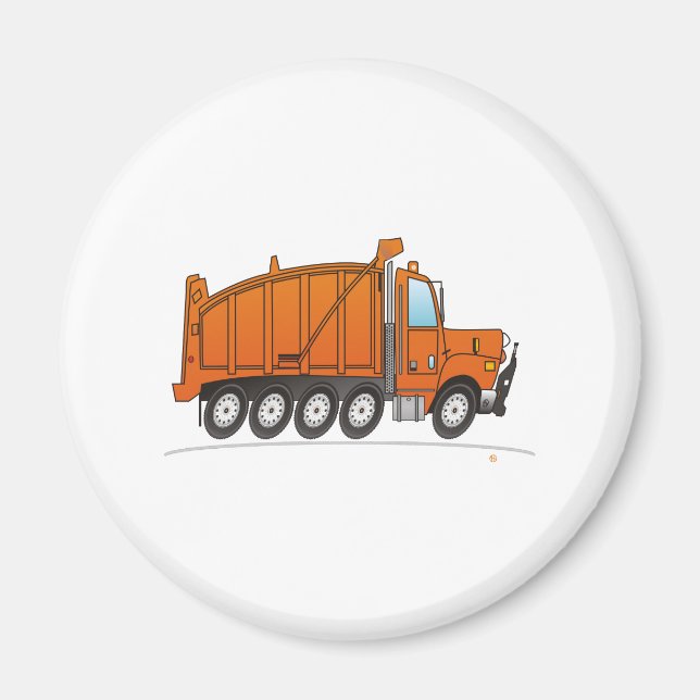 Heavy Duty Dump Truck Orange Magnet (Front)