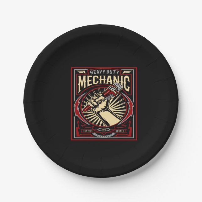 heavy duty mechanic paper plates (Front)