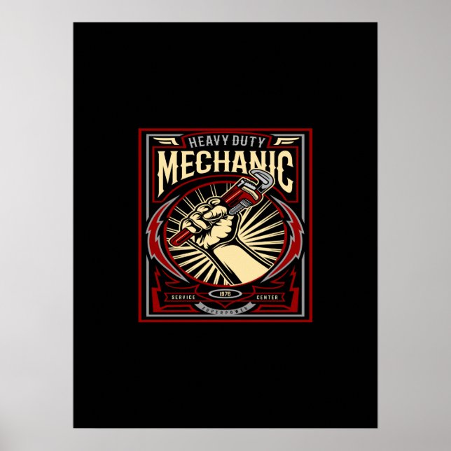 heavy duty mechanic poster (Front)