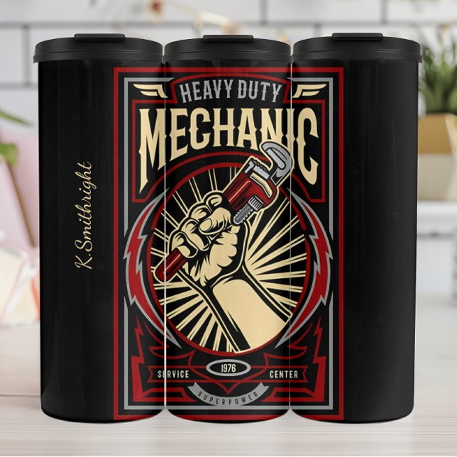 Heavy Duty Mechanic Service Superpower Thermal Tumbler (Creator Uploaded)