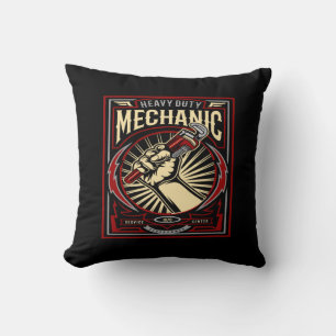 heavy duty mechanic throw pillow