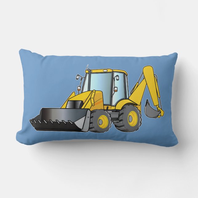 Heavy Equipment: Backhoe Lumbar Pillow (Front)